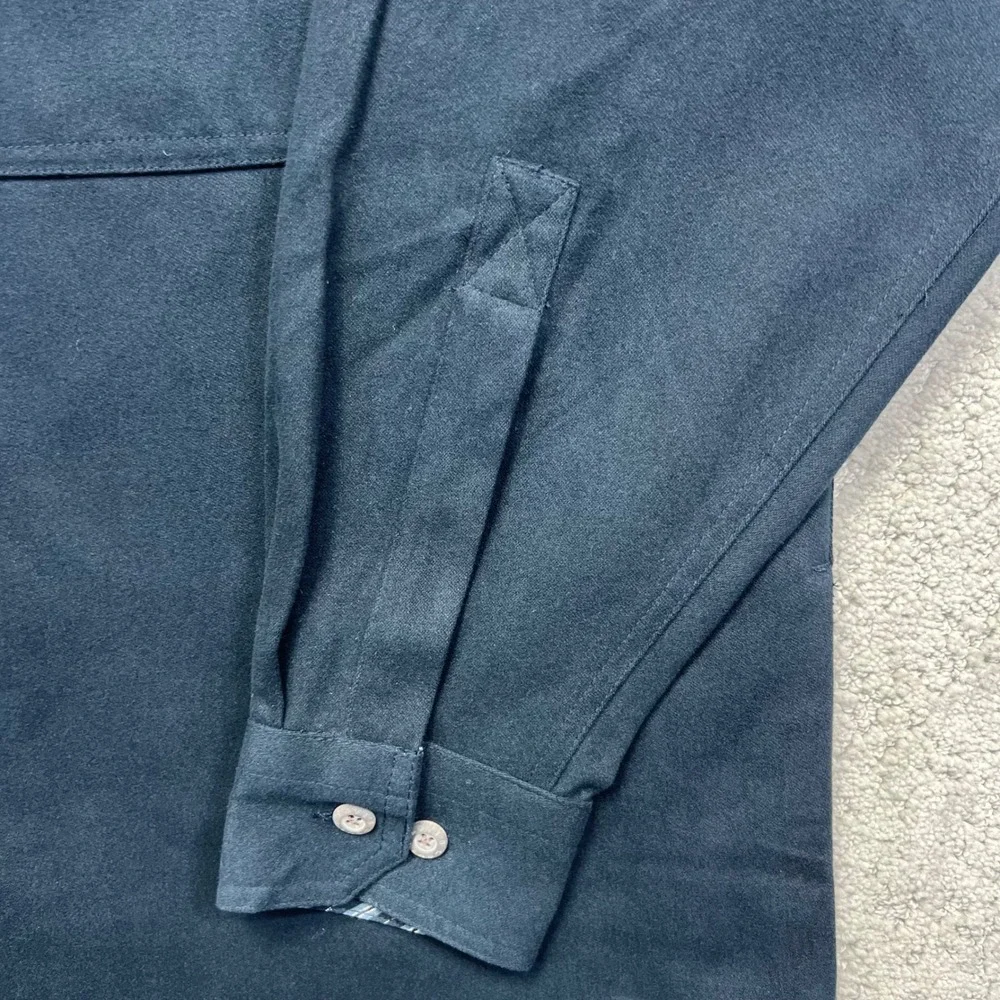 Levis Shirt Jacket Mens L Navy Blue Lined Cotton Chamois Pockets Chore Shacket
